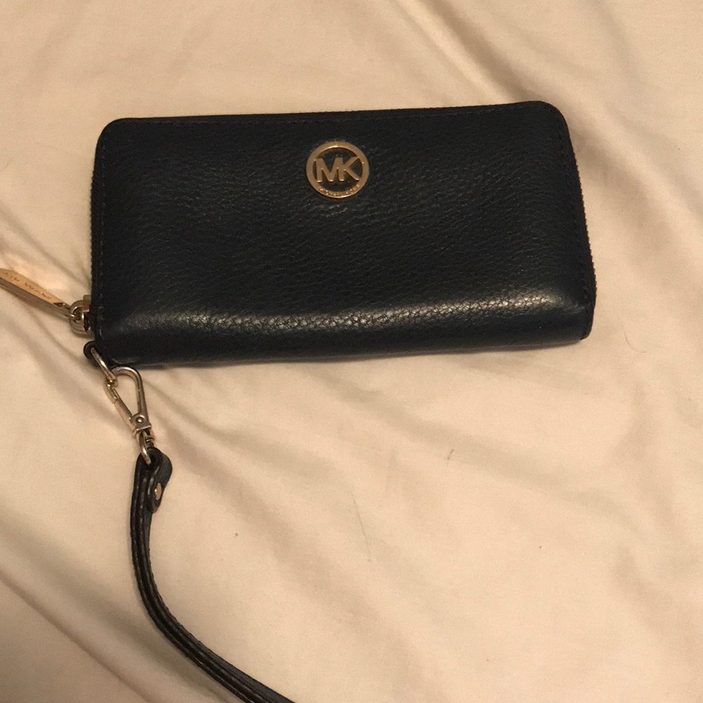 Michael Kors Navy Blue leather wallet/wristlet